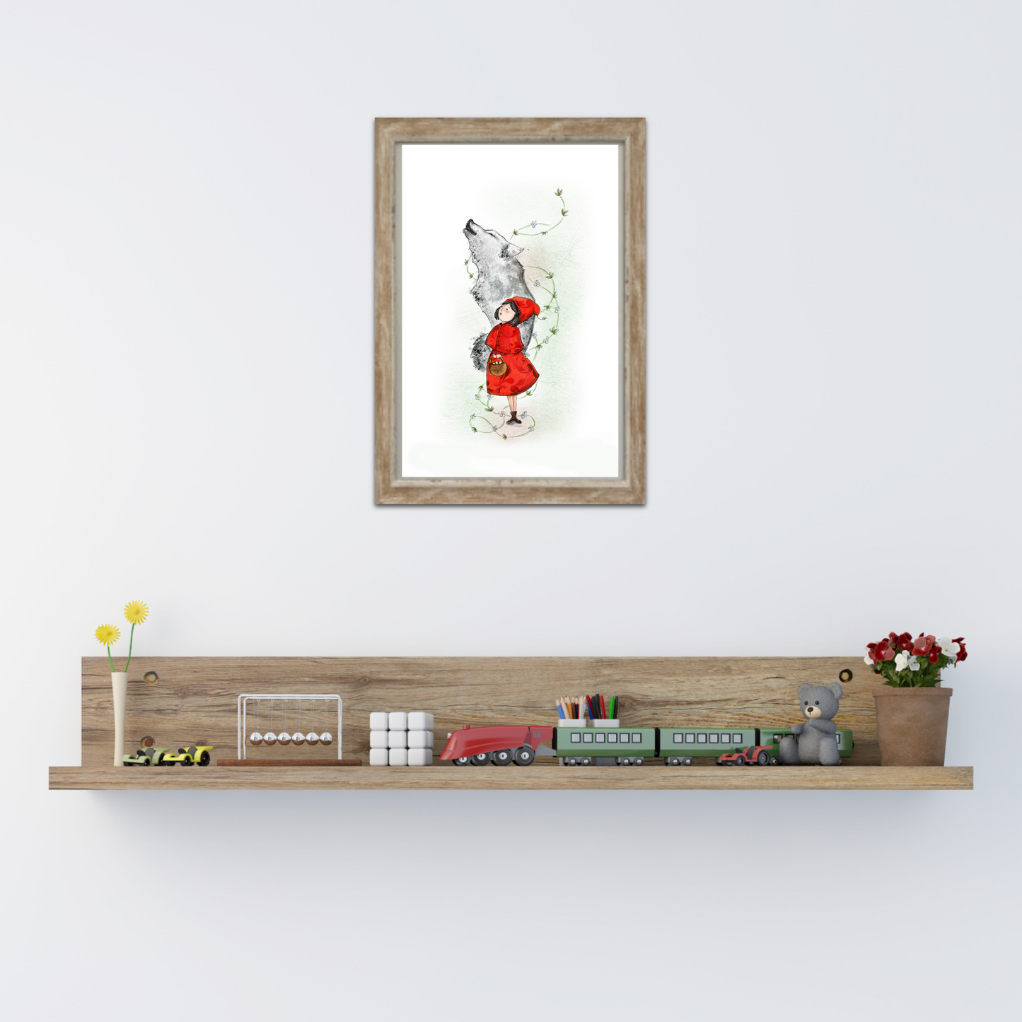 'Red Riding Hood' Fine Art Print (Passepartout Paper Frame)