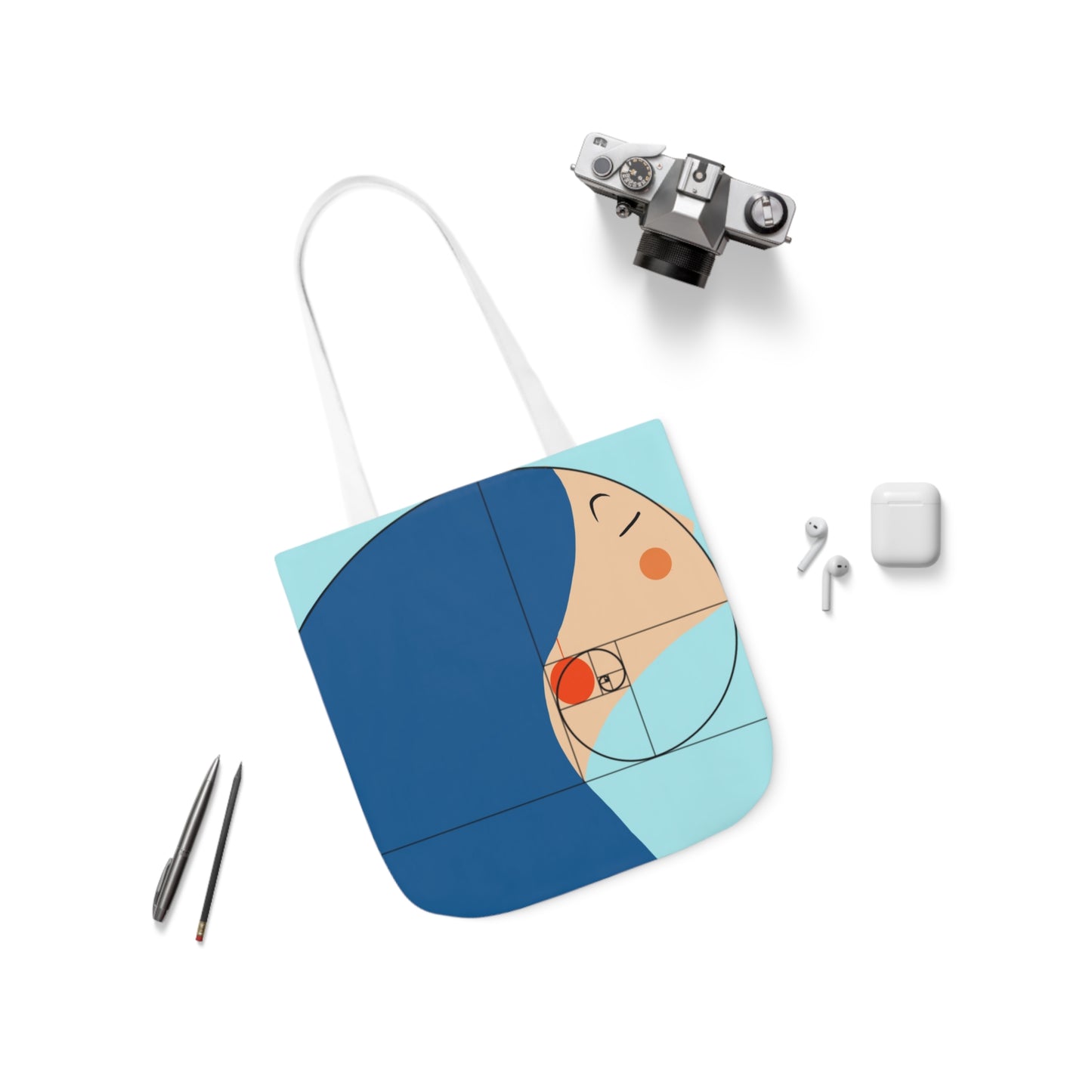 'Golde Ratio' Canvas Tote Bag, 5-Color Straps
