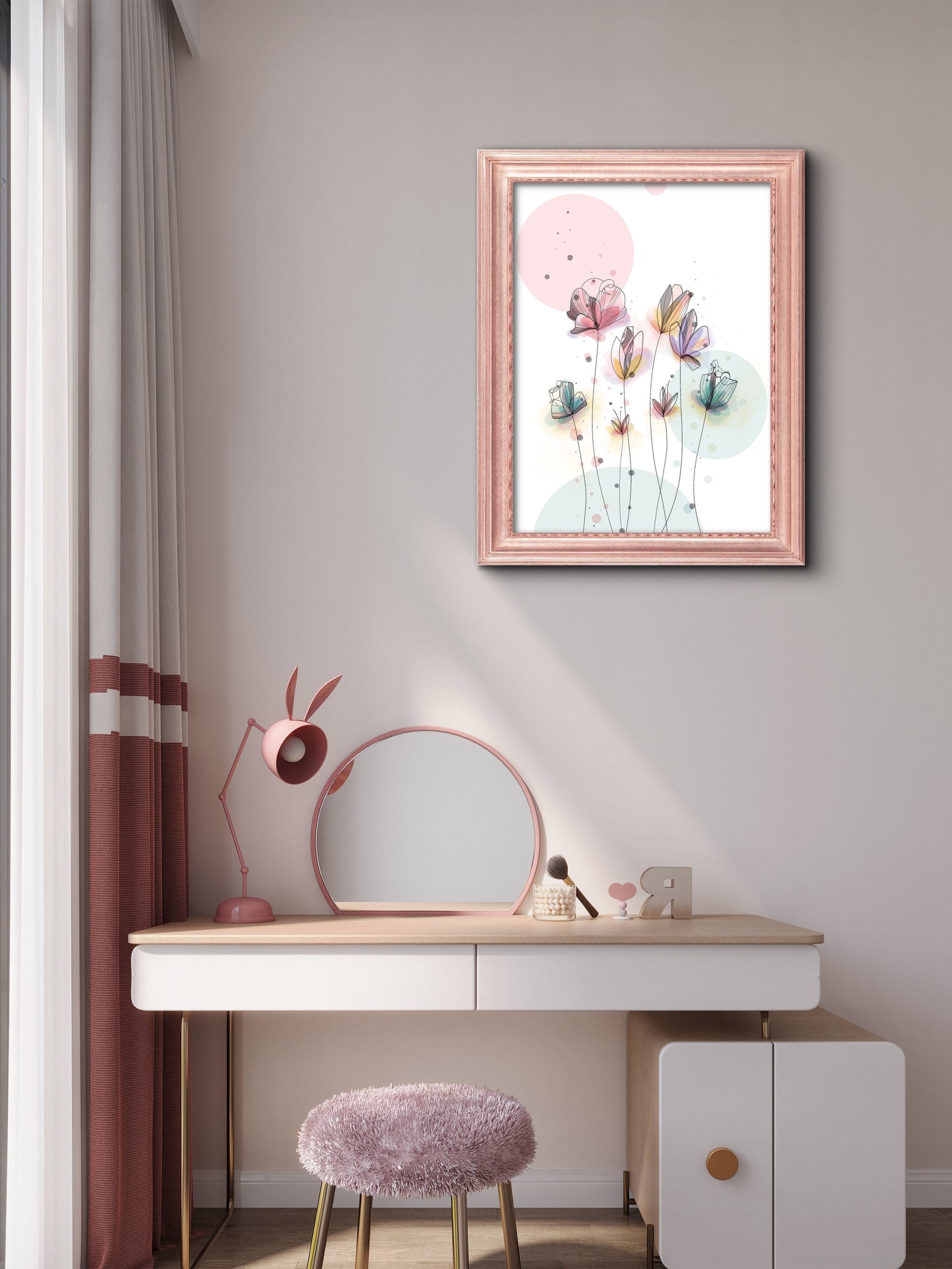 'Enchanted Flowers' Fine Art Print (Passepartout Paper Frame)