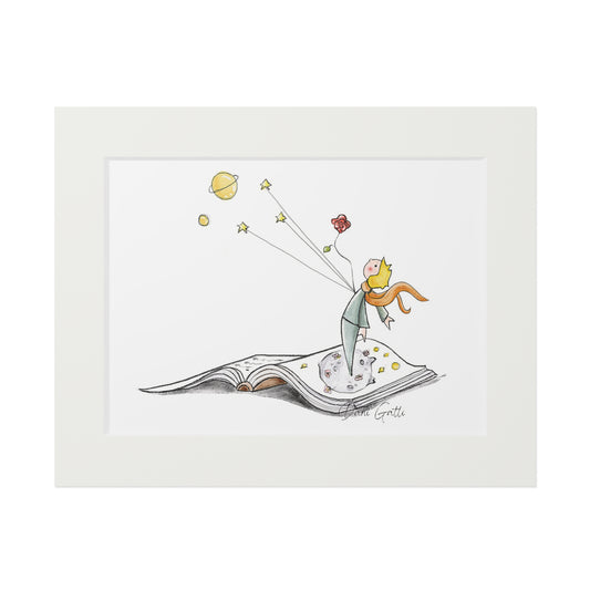 'The Little Prince' Fine Art Print (Passepartout Paper Frame)