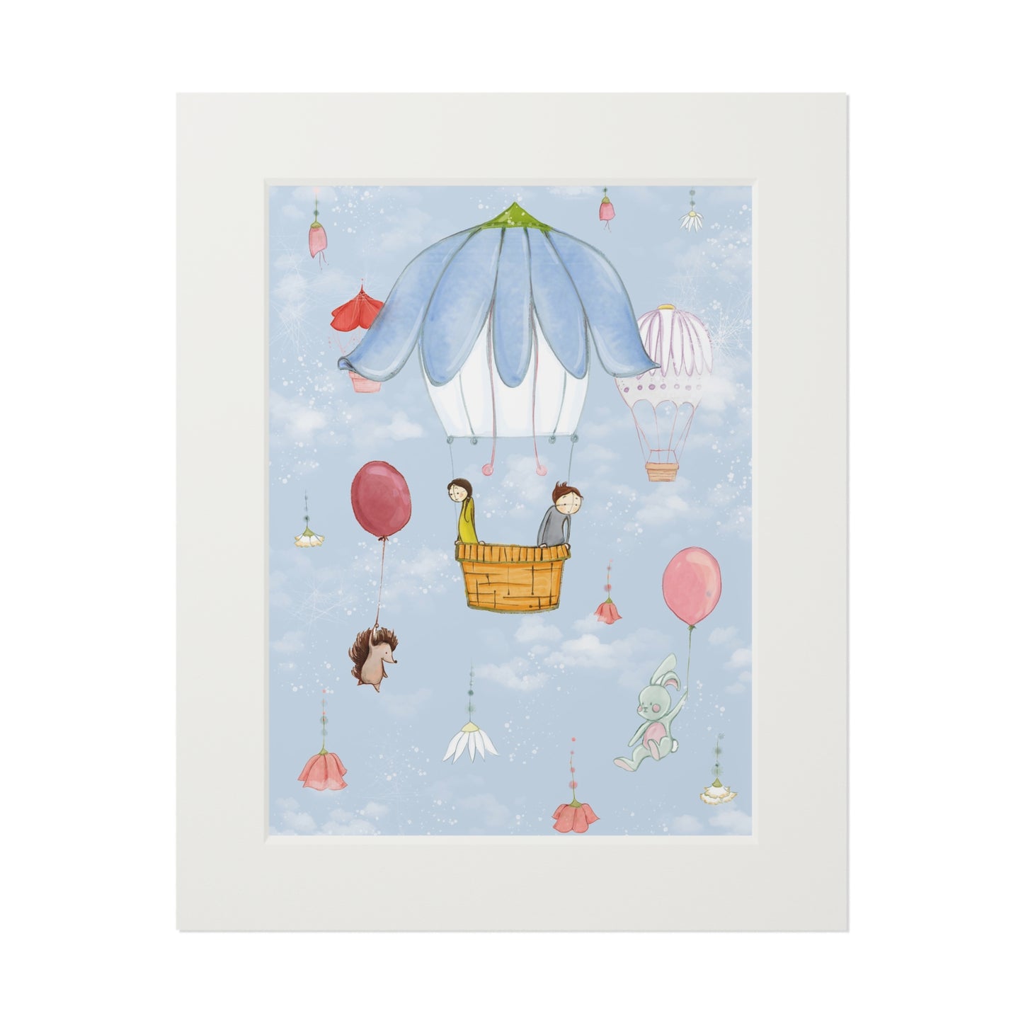 'Up in the Sky Children' Fine Art Print (Passepartout Paper Frame)