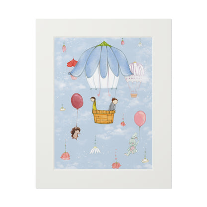 'Up in the Sky Children' Fine Art Print (Passepartout Paper Frame)