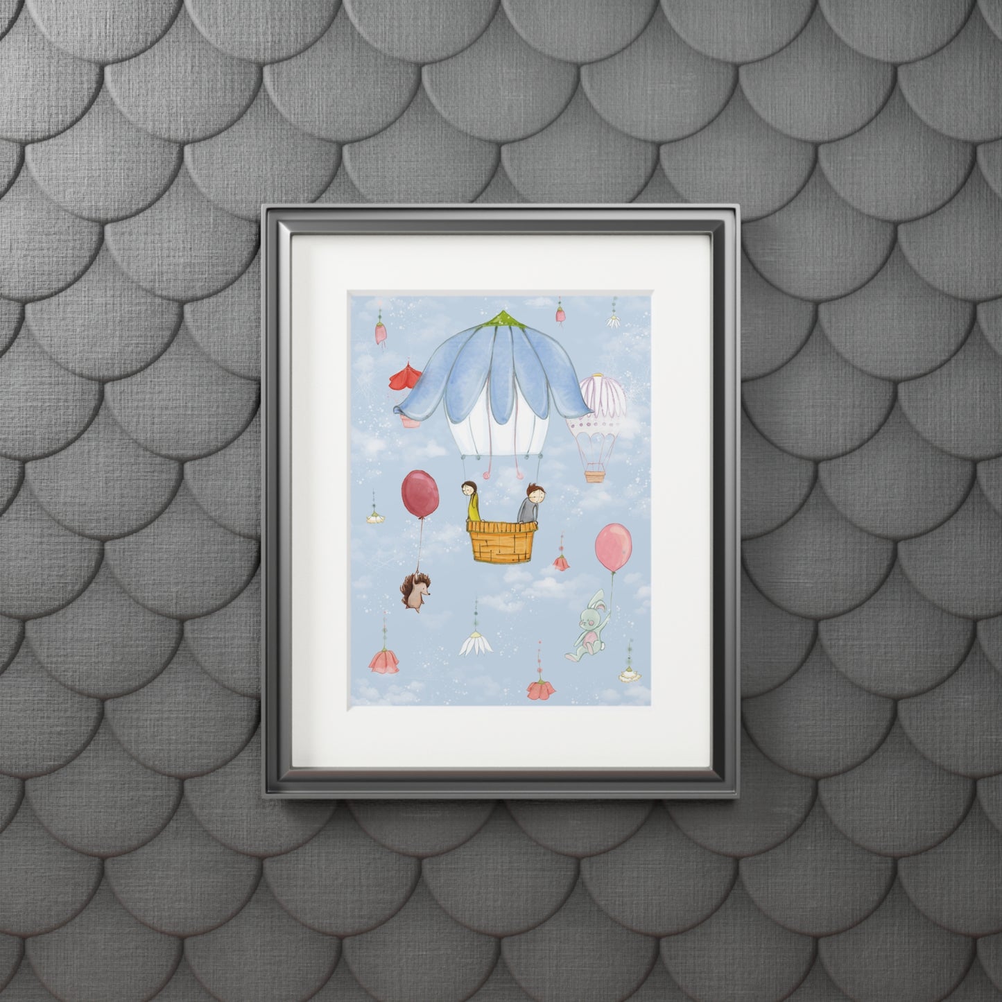'Up in the Sky Children' Fine Art Print (Passepartout Paper Frame)