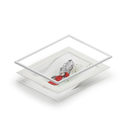 'Red Riding Hood' Fine Art Print (Passepartout Paper Frame)