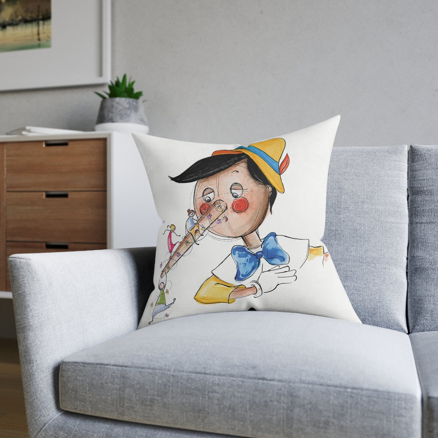 Art Square Pillow 'Pinocchio'