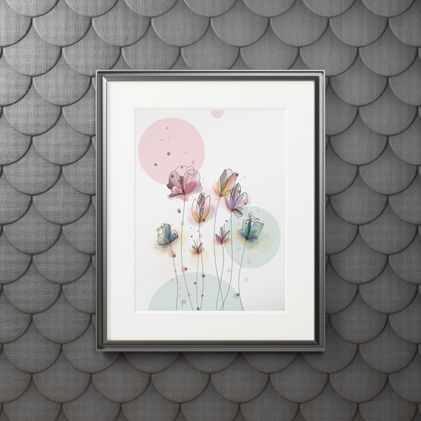 'Enchanted Flowers' Fine Art Print (Passepartout Paper Frame)
