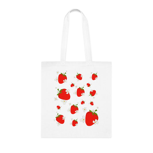 Strawberry & Cream Cotton Tote Bag