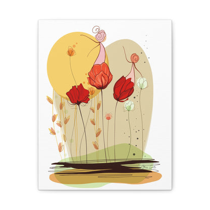 'Dancing with Flowers ' Matte Canvas, Stretched, 1.25"