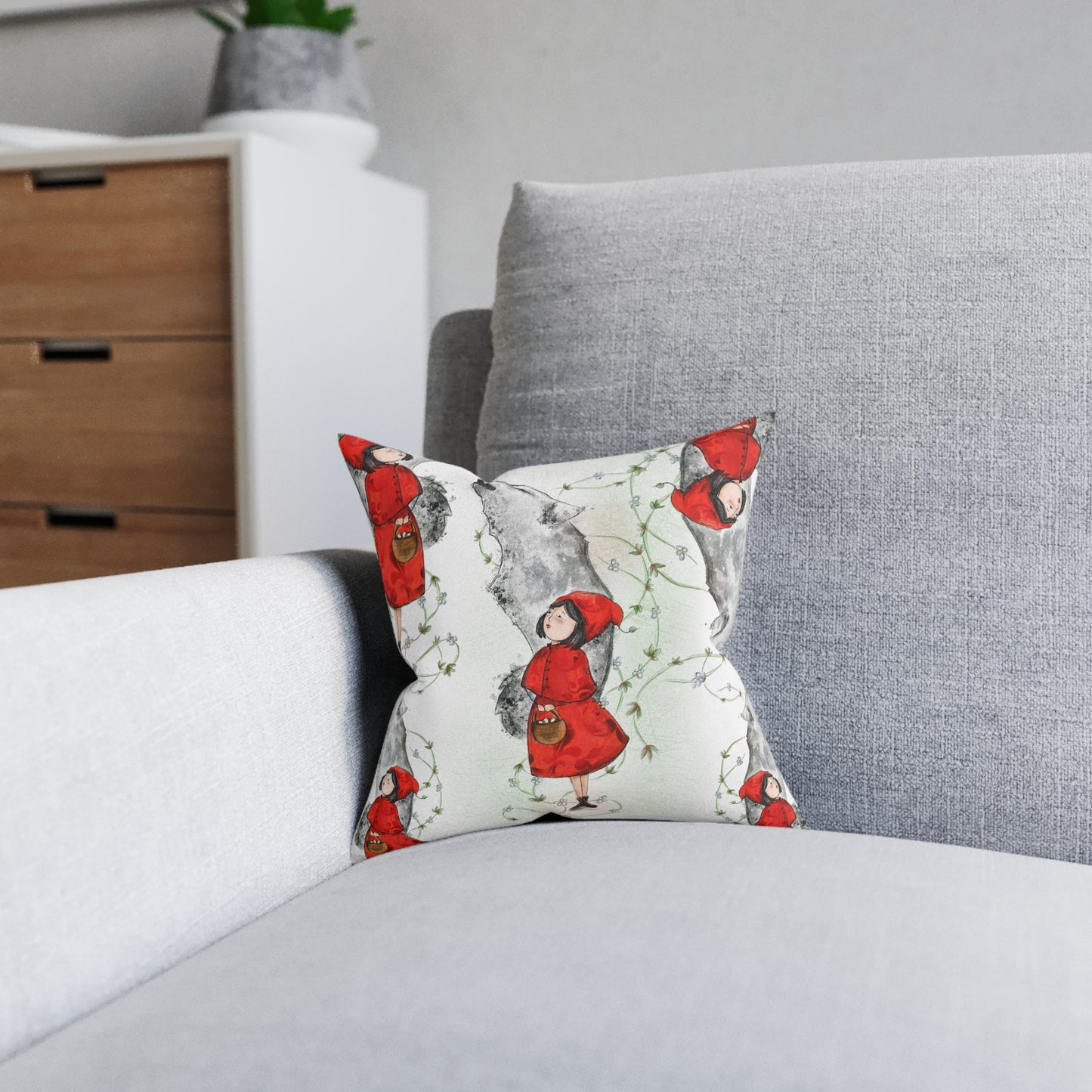 Art Square Pillow 'Little Red Riding Hood'