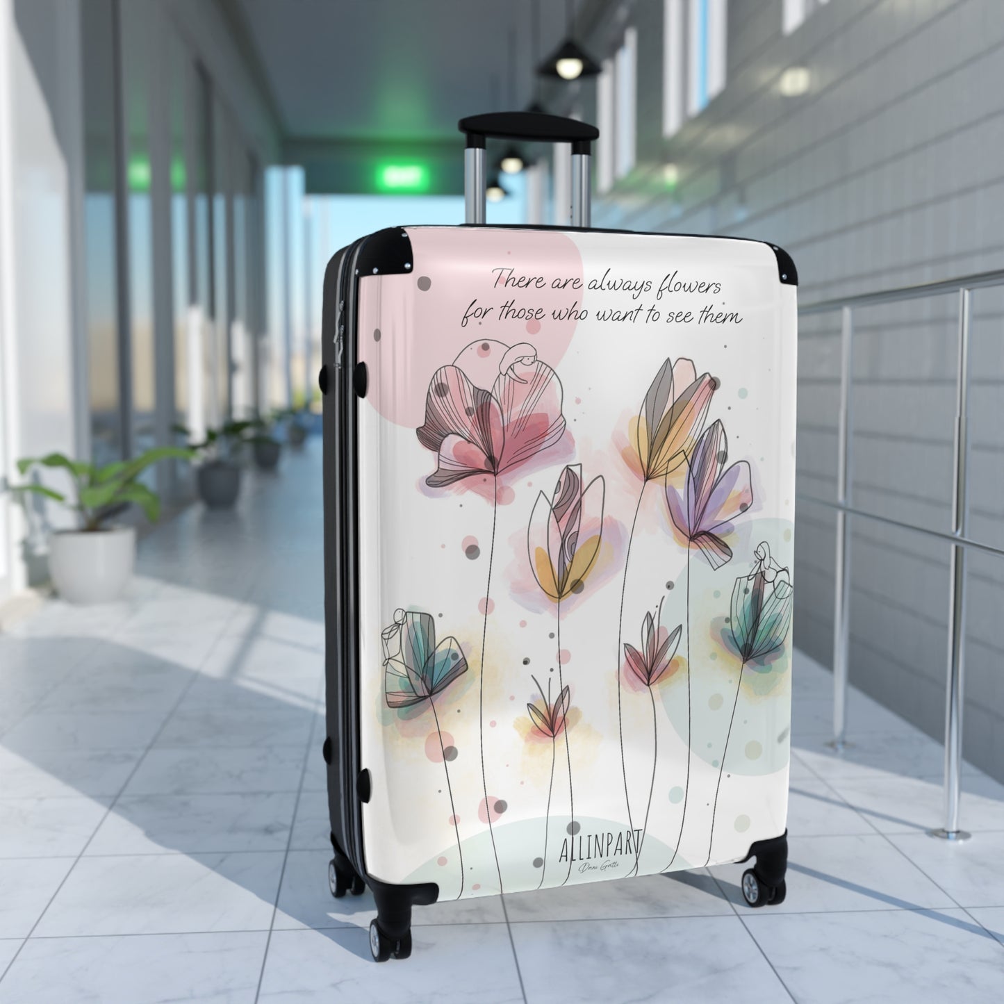 Enchanted Garden Suitcase – "There are always flowers for those who want to see them" 3 sizes