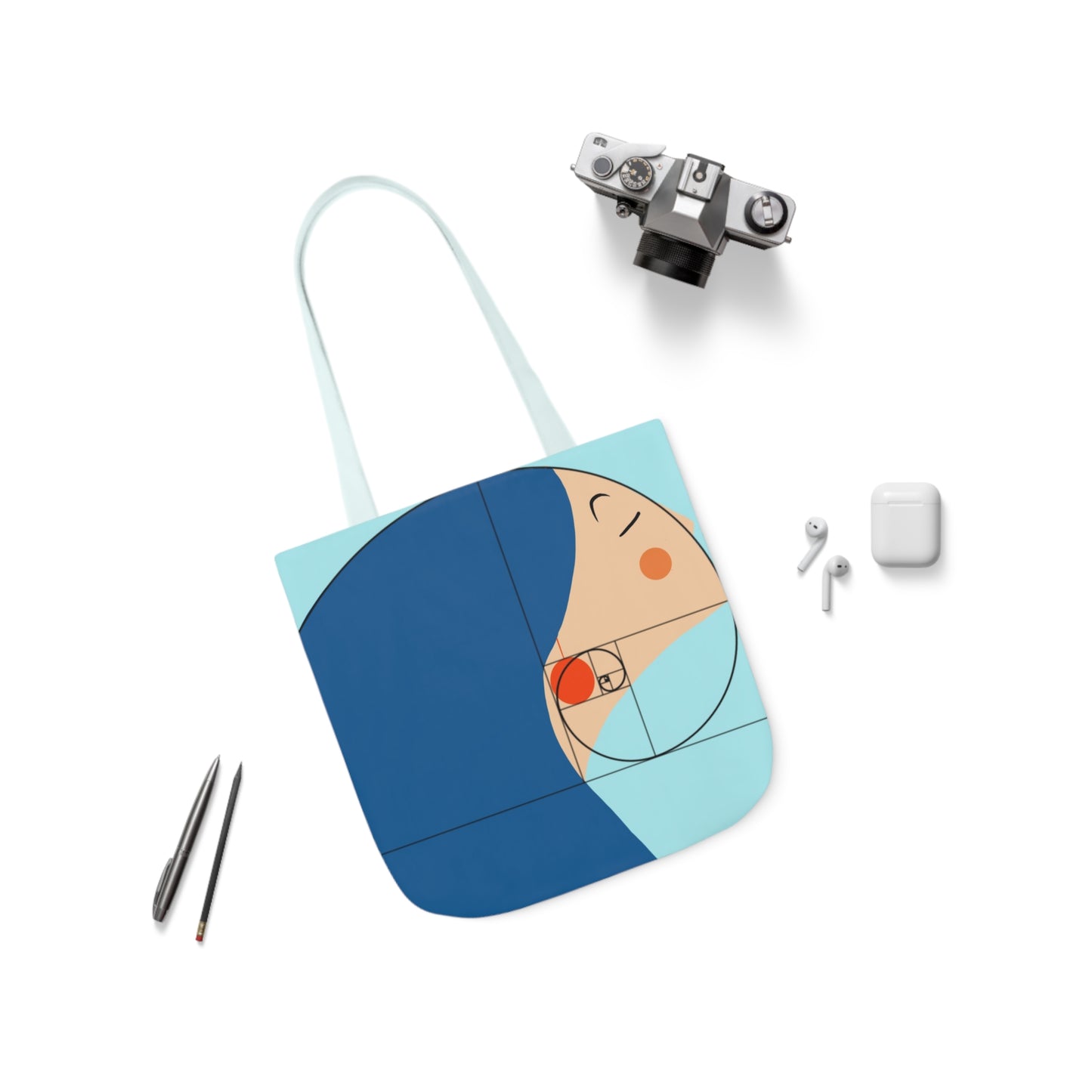 'Golde Ratio' Canvas Tote Bag, 5-Color Straps