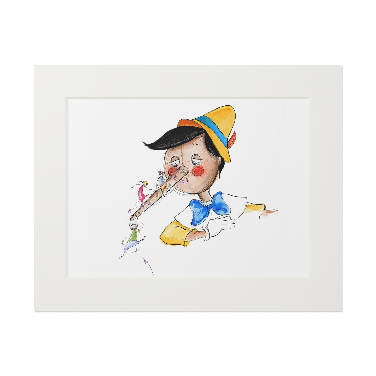 'Pinocchio' Fine Art Print (Passepartout Paper Frame)