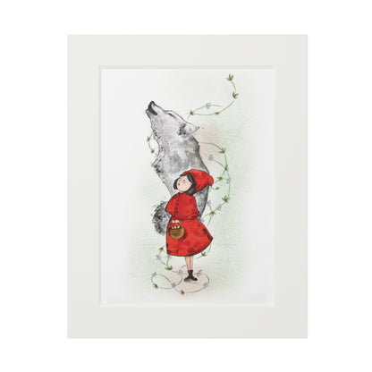 'Red Riding Hood' Fine Art Print (Passepartout Paper Frame)