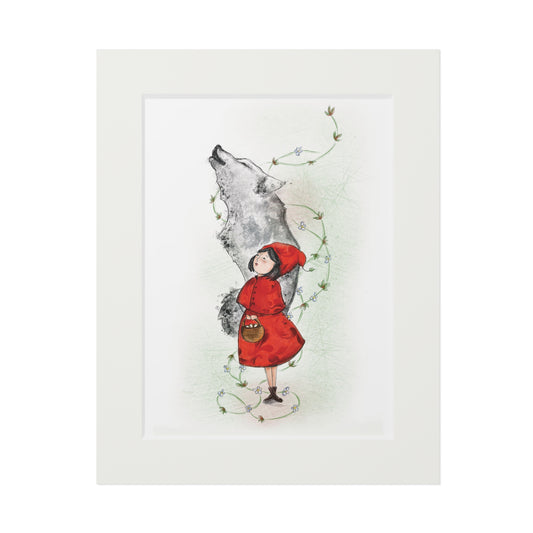 'Red Riding Hood' Fine Art Print (Passepartout Paper Frame)