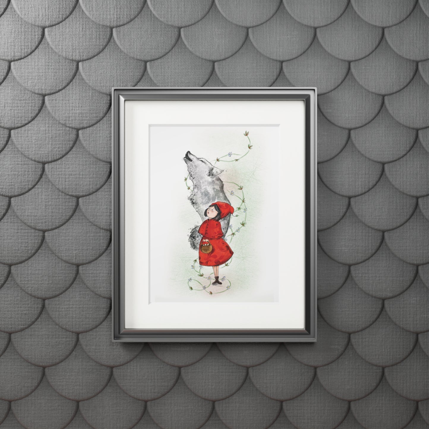 'Red Riding Hood' Fine Art Print (Passepartout Paper Frame)