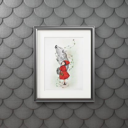 'Red Riding Hood' Fine Art Print (Passepartout Paper Frame)