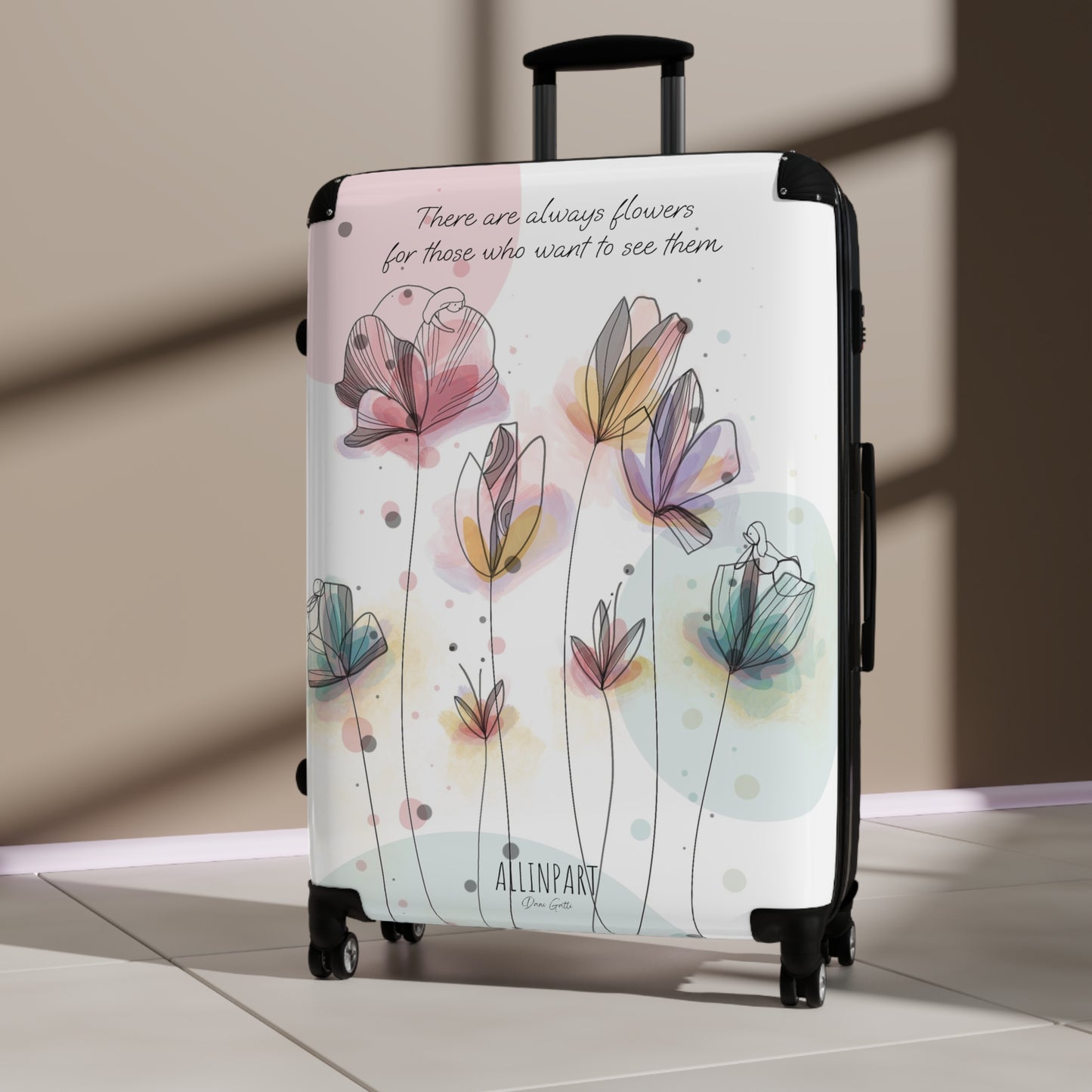Enchanted Garden Suitcase – "There are always flowers for those who want to see them" 3 sizes